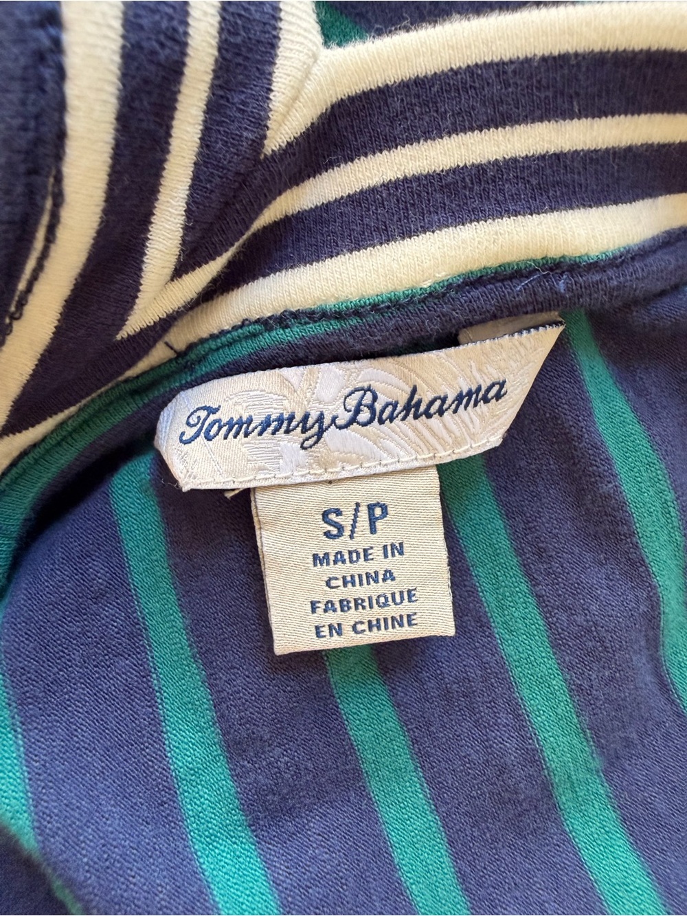 Tommy Bahama Navy, Teal & Cream Striped dress - Picture 7 of 8